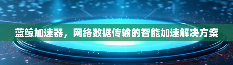 蓝鲸加速器，网络数据传输的智能加速解决方案